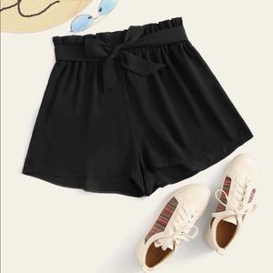 Belted Paperbag Waist Shorts